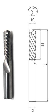 Công cụ tiện cacbua Xoắn ốc Single One Flute End Mill Dao phay Công cụ cắt cho nhôm nhựa