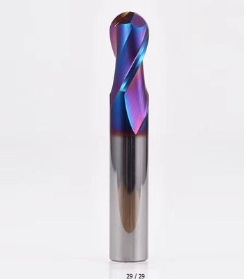 Hrc65 2 4 Flute Ball Nose End Mill With Blue Nano Coating