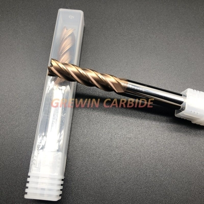 HRC55 Tungsten Carbide 4 Flutes Nhà máy phay kết thúc với lớp phủ Cooper