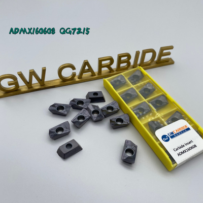 ADMX160608 QG7215 Chèn cắt CNC Carbide có thể lập chỉ mục HRA 89 để gia công thép