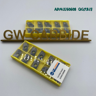 ADMX160608 QG7215 Chèn cắt CNC Carbide có thể lập chỉ mục HRA 89 để gia công thép